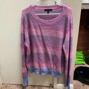 Colorful Pink and Purple Striped Sweater